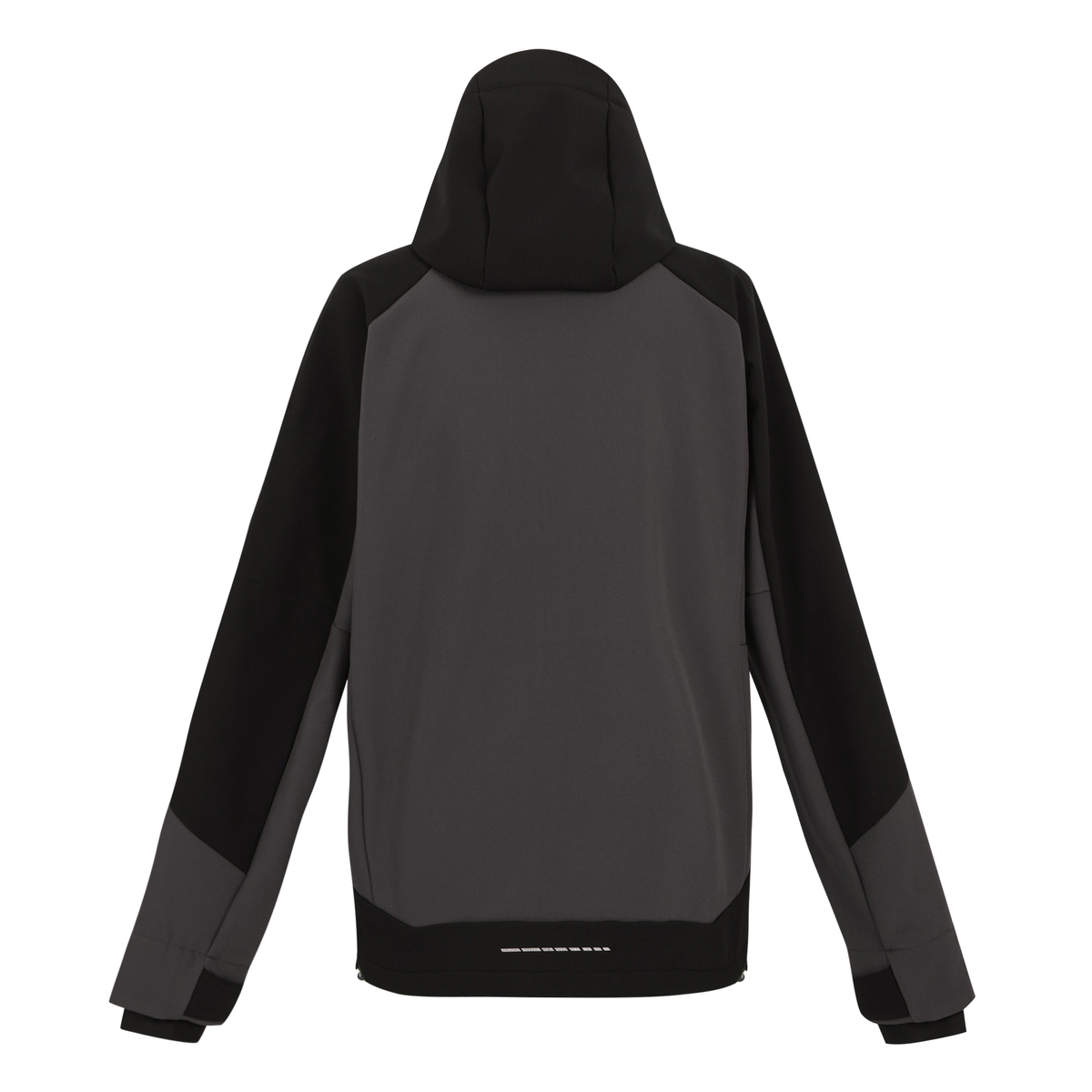 Regatta 4TEX Men's Stretch 3-Layer Softshell Jacket in Slate Grey and Black, back view