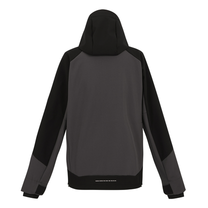 Regatta 4TEX Men's Stretch 3-Layer Softshell Jacket in Slate Grey and Black, back view