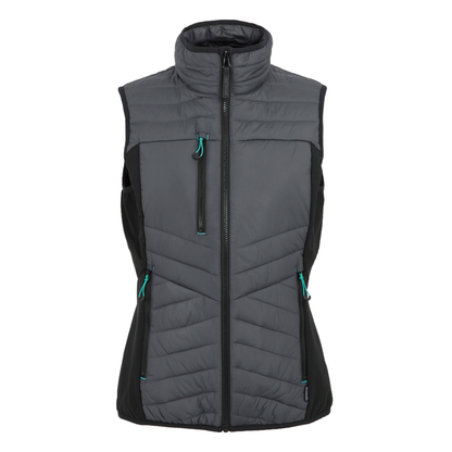 Regatta Ada Ladies Hybrid Bodywarmer in Seal Grey and Black, front view