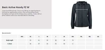 Clique Basic Active Ladies Zip-Up Hoodie | Medium Weight Hooded Jacket | 5 Colours | XS-2XL - Hoodie - Logo Free Clothing