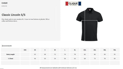 Clique Classic Lincoln Mens Polo Shirt | Short Sleeve Soft Cotton Polo | 14 Colours | XS-5XL
