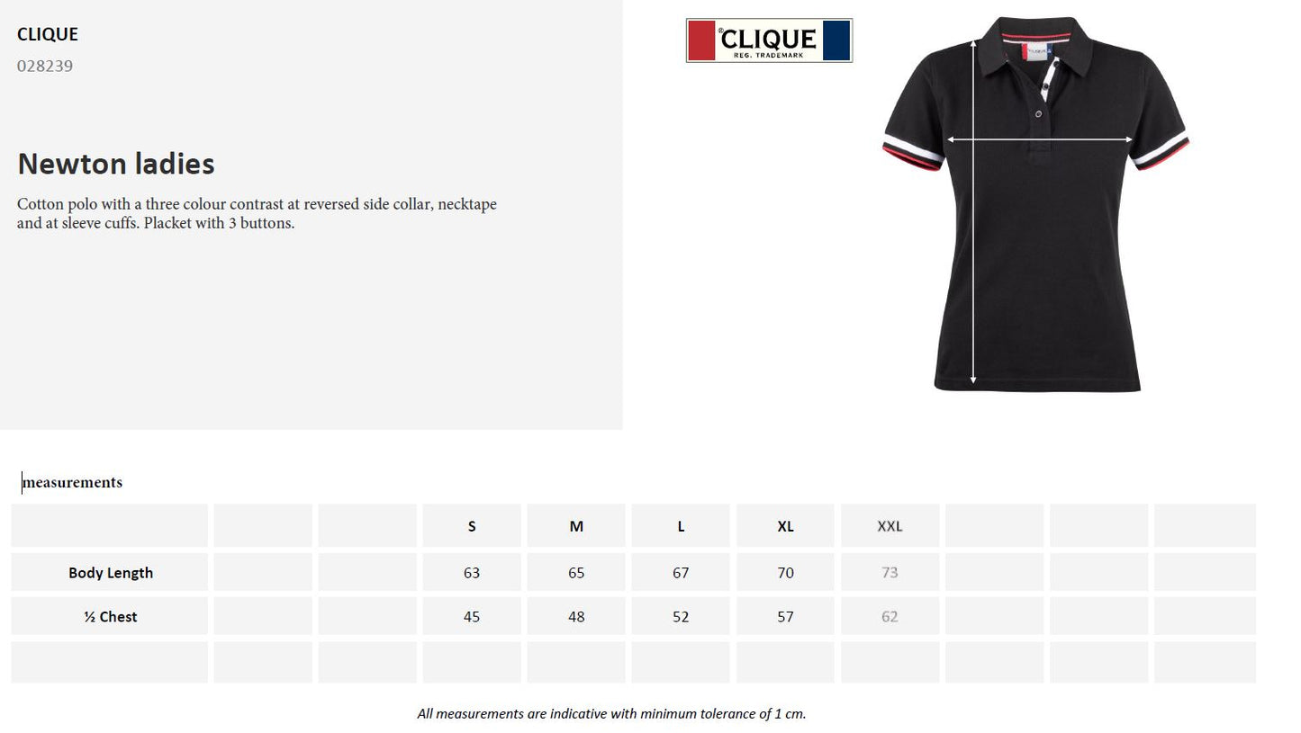 Clique Newton Ladies Polo Shirt | Contrast Details | Ringspun Cotton Polo | 6 Colours | S-XL - Polo Shirt - Logo Free Clothing