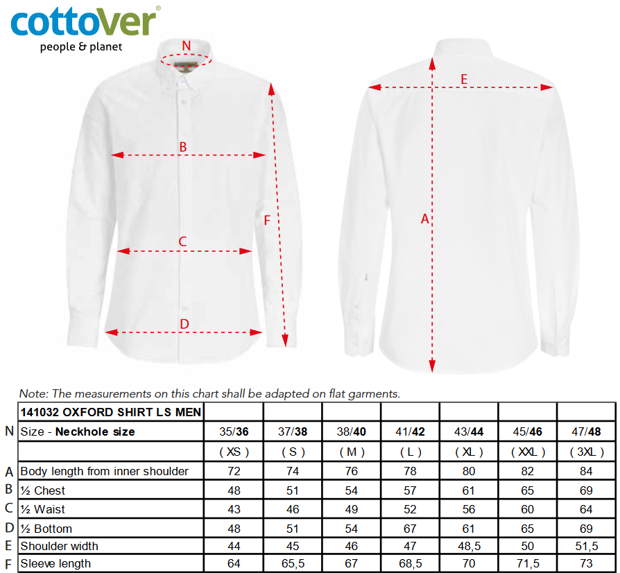 Cottover Oxford Shirt | Mens Slim Fit | GOTS Organic Cotton | Fairtrade | 2 Colours | XS-3XL