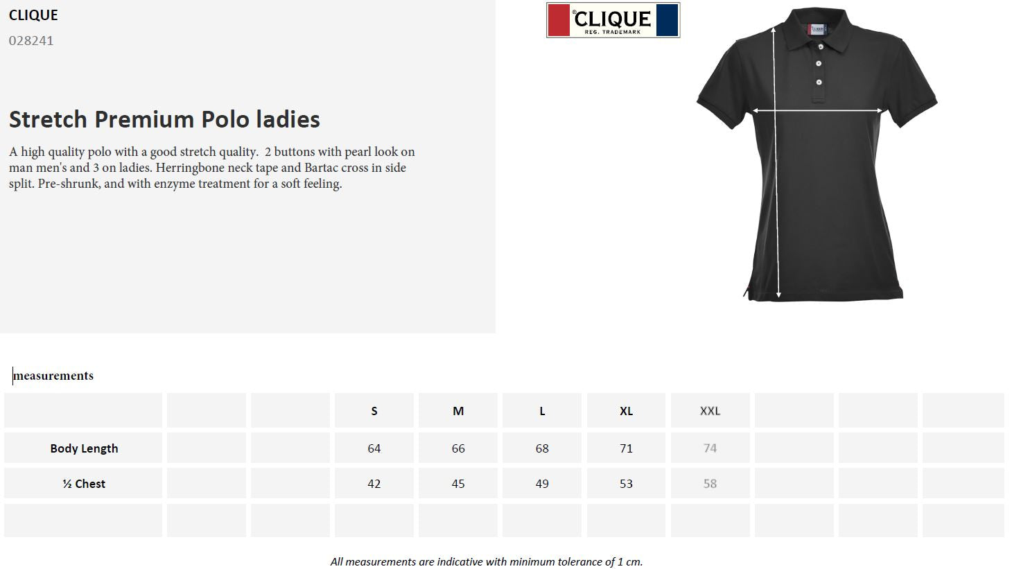 Clique Premium Stretch Ladies Polo Shirt | Soft Cotton Polo | Elastane | 12 Colours | S-2XL - Polo Shirt - Logo Free Clothing