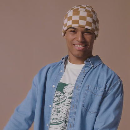 Beechfield Checkerboard Beanie | Unisex | Double Knit | Cuffed | 5 Colours | One Size