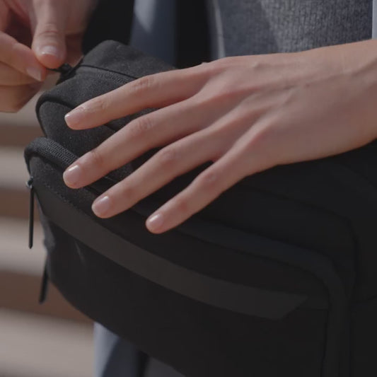 Quadra Airside Recycled Crossbody Bag | 2 Litre Capacity | Stone or Black | One Size