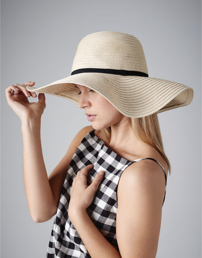 Beechfield | Marbella Wide-Brimmed Sun Hat | Logo Free Clothing