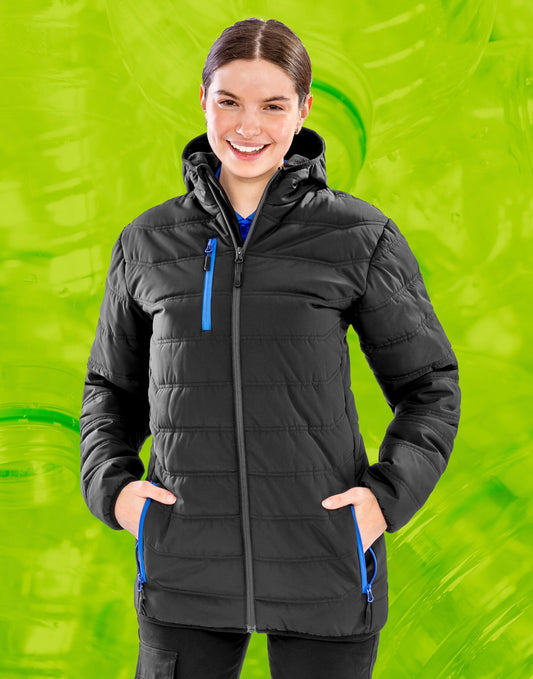 Result Genuine Recycled | Black Compass Padded Winter Jacket | Logo Free Clothing