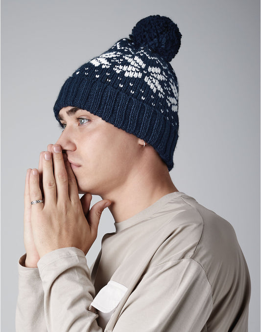 Beechfield | Fair Isle Snowstar® Beanie | Logo Free Clothing