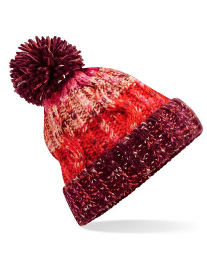 Beechfield Corkscrew Pom Pom Beanie | Unisex | Heavyweight Cable Knit | 15 Colours | One Size