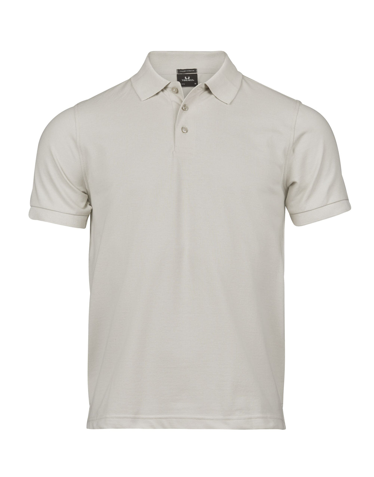 Tee Jays Men’s Luxury Stretch Polo Shirt in Cement, front view