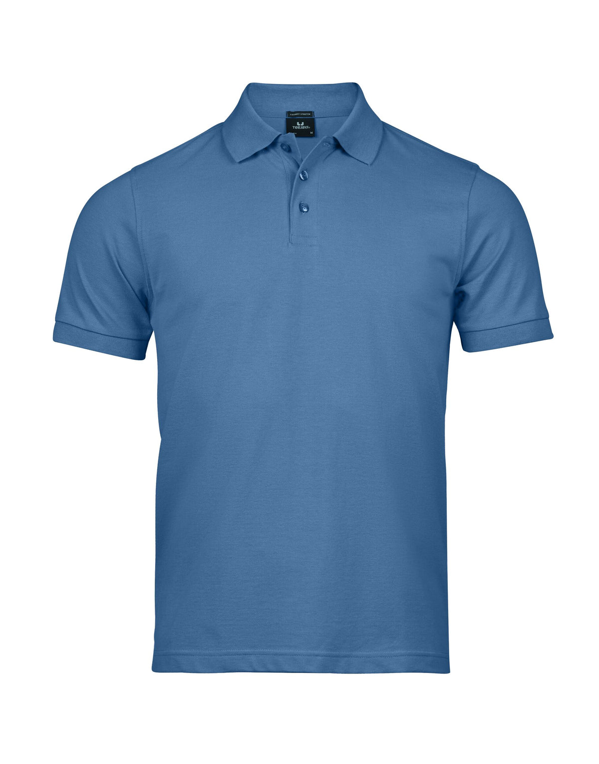 Tee Jays Men’s Luxury Stretch Polo Shirt in Ocean Blue, front view