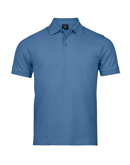 Tee Jays Men’s Luxury Stretch Polo Shirt in Ocean Blue, front view