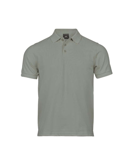 Tee Jays Men’s Luxury Stretch Polo Shirt in Sage, front view