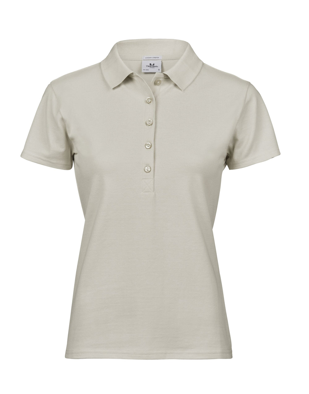 Tee Jays Ladies Luxury Stretch Polo Shirt in Cement, front view