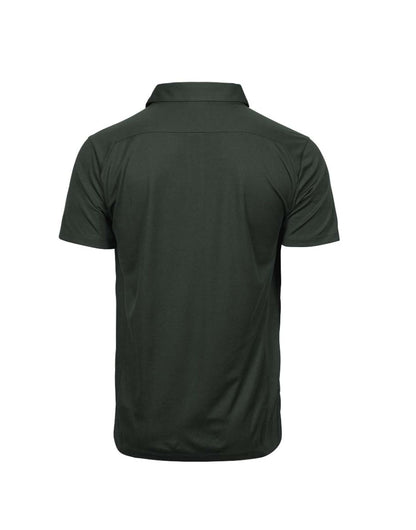 Tee Jays Men’s Luxury Sport Polo Shirt in Dark Green, back view