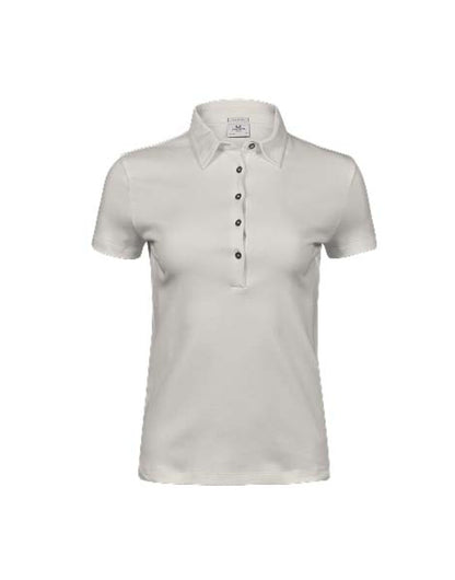 Tee Jays Ladies Pima Cotton Polo Shirt in Cement, front view