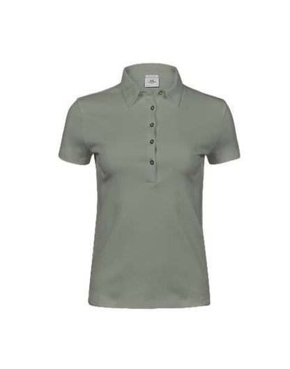 Tee Jays Ladies Pima Cotton Polo Shirt in Sage, front view