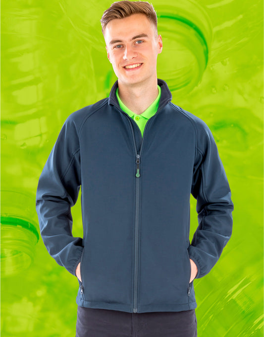 Result Genuine Recycled | Mens Recycled 2-Layer Print Softshell | Logo Free Clothing