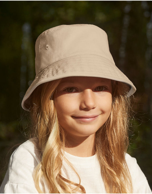 Beechfield | Junior Organic Cotton Bucket Hat | Logo Free Clothing