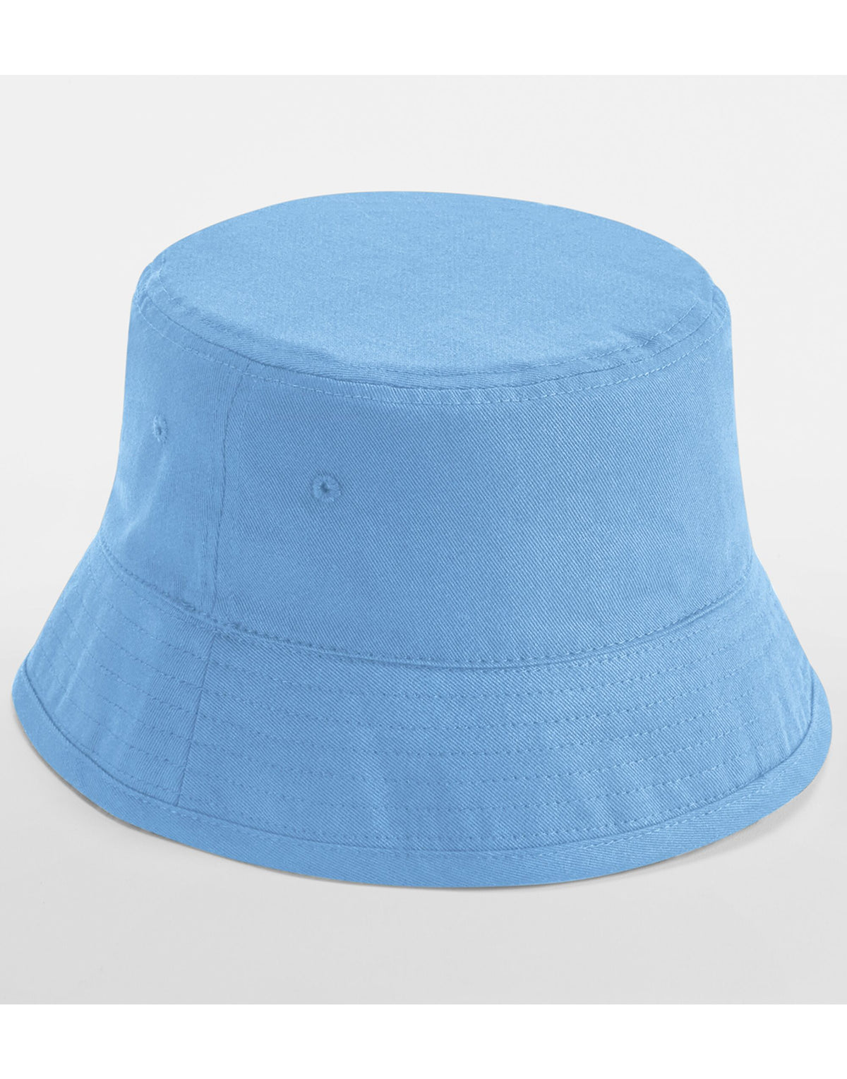Beechfield EarthAware® Organic Cotton Bucket Hat in Sky Blue, front view, close-up