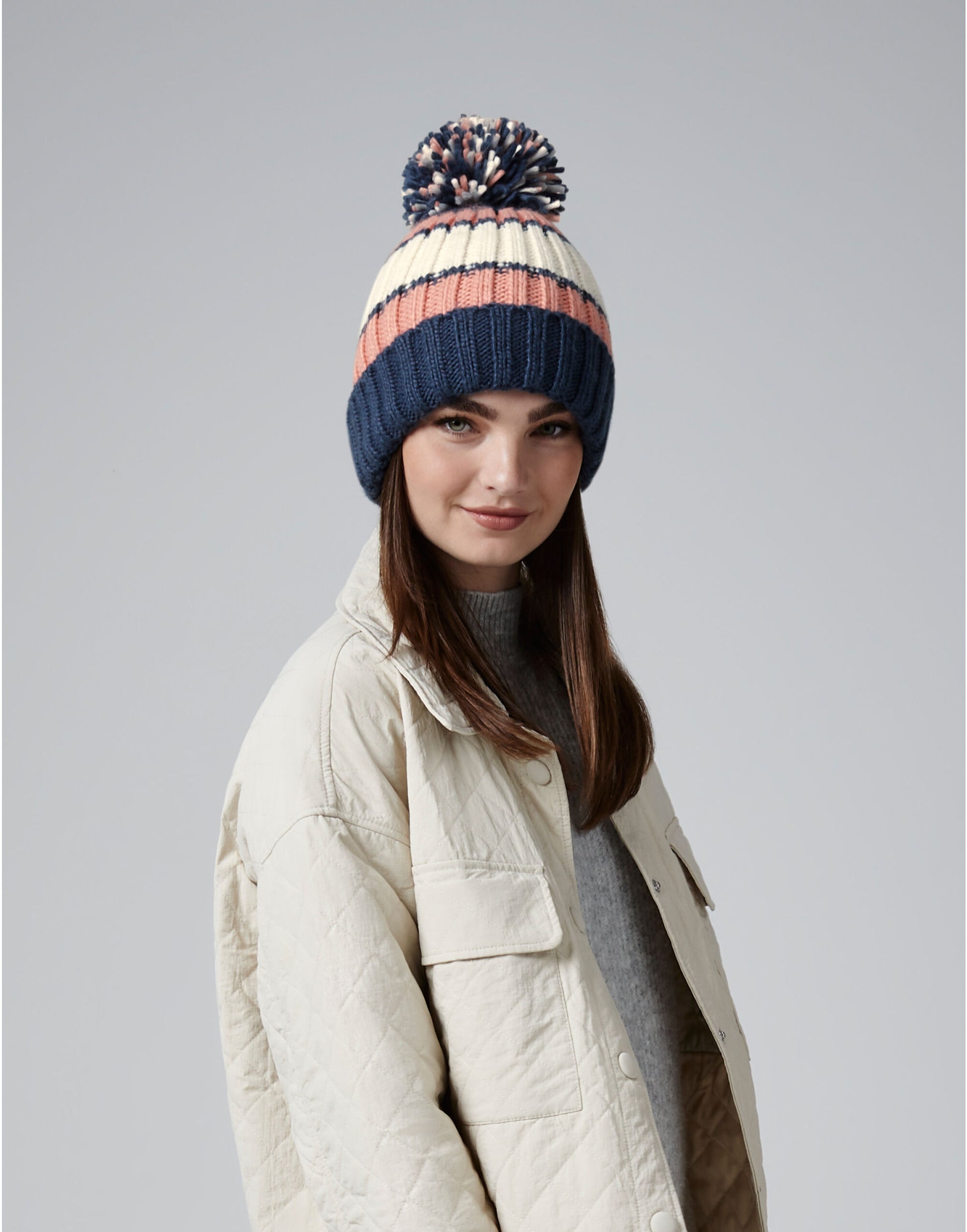 Beechfield | Hygge Striped Beanie | Logo Free Clothing