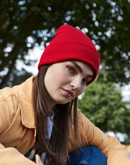 Beechfield | Organic Cotton Original Cuffed Beanie | Logo Free Clothing