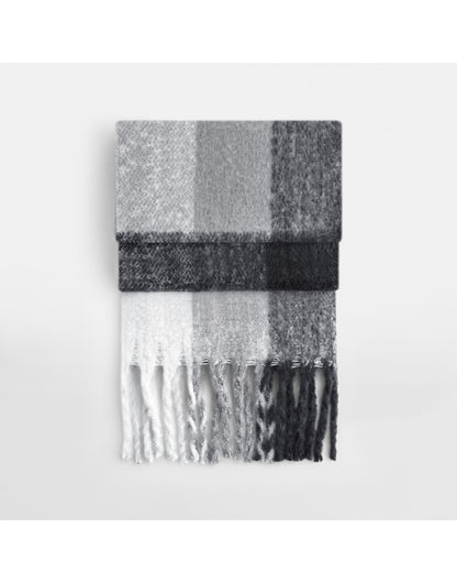 Beechfield Fluffy Check Scarf | Unisex | Recycled | Super Soft | Warm | 4 Colours | One Size