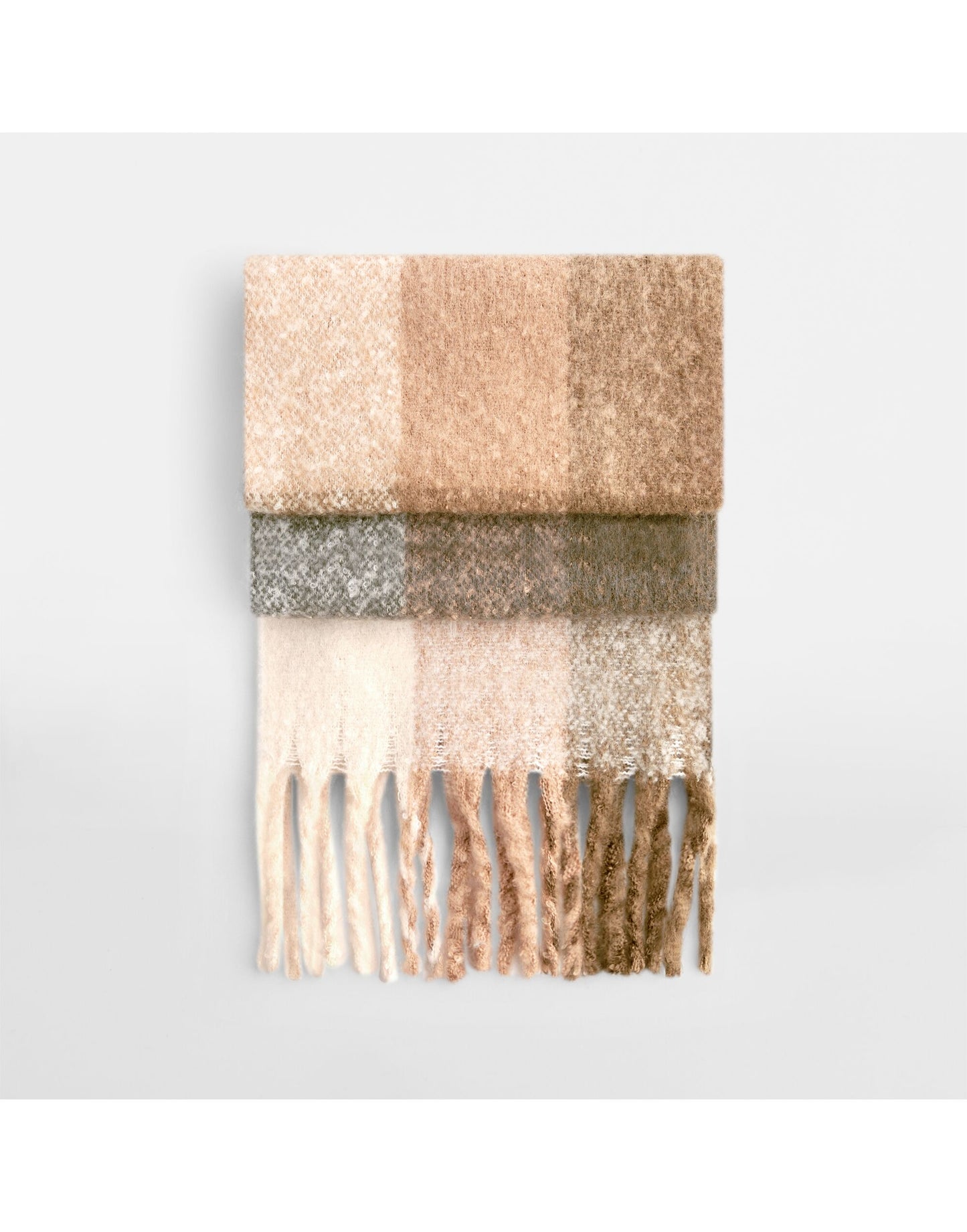 Beechfield Fluffy Check Scarf | Unisex | Recycled | Super Soft | Warm | 4 Colours | One Size