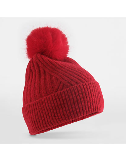 Beechfield Snow Luxe Beanie | Unisex | Soft Touch | Heavy Knit | Pom-Pom | 4 Colours | One Size