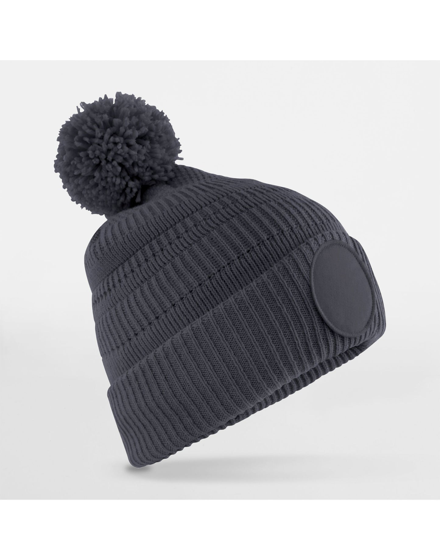 Beechfield Fan Patch Beanie | Unisex | Recycled | Lined | Pom-Pom | 6 Colours | One Size