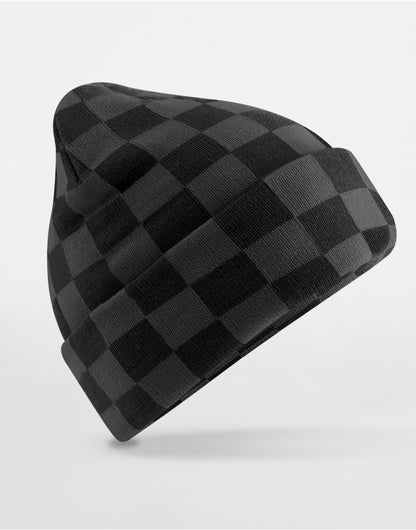 Beechfield Checkerboard Beanie | Unisex | Double Knit | Cuffed | 5 Colours | One Size