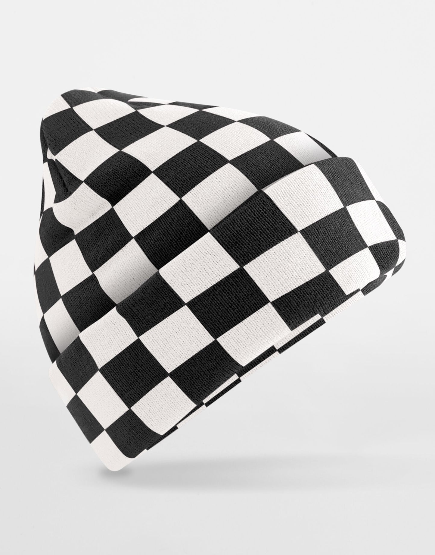 Beechfield Checkerboard Beanie | Unisex | Double Knit | Cuffed | 5 Colours | One Size