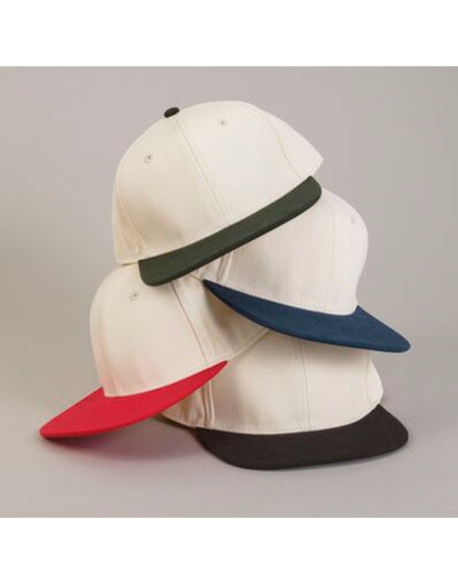 Beechfield | Contrast Flat Peak 6 Panel Cap | Logo Free Clothing
