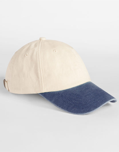 Beechfield Contrast Peak Vintage 6 Panel Dad Cap | Unisex | 100% Cotton | 5 Colours | One Size
