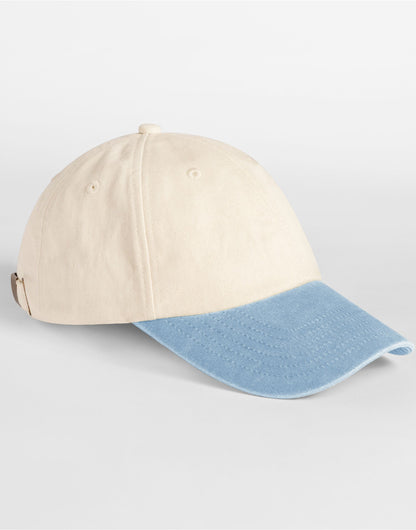 Beechfield Contrast Peak Vintage 6 Panel Dad Cap | Unisex | 100% Cotton | 5 Colours | One Size