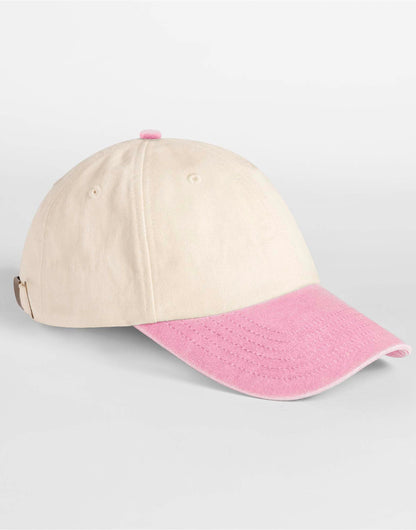 Beechfield Contrast Peak Vintage 6 Panel Dad Cap | Unisex | 100% Cotton | 8 Colours | One Size