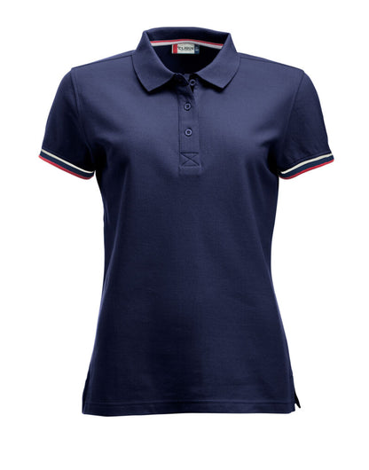 Clique Newton Ladies Polo Shirt | Contrast Details | Ringspun Cotton Polo | Black or Navy | S-XL