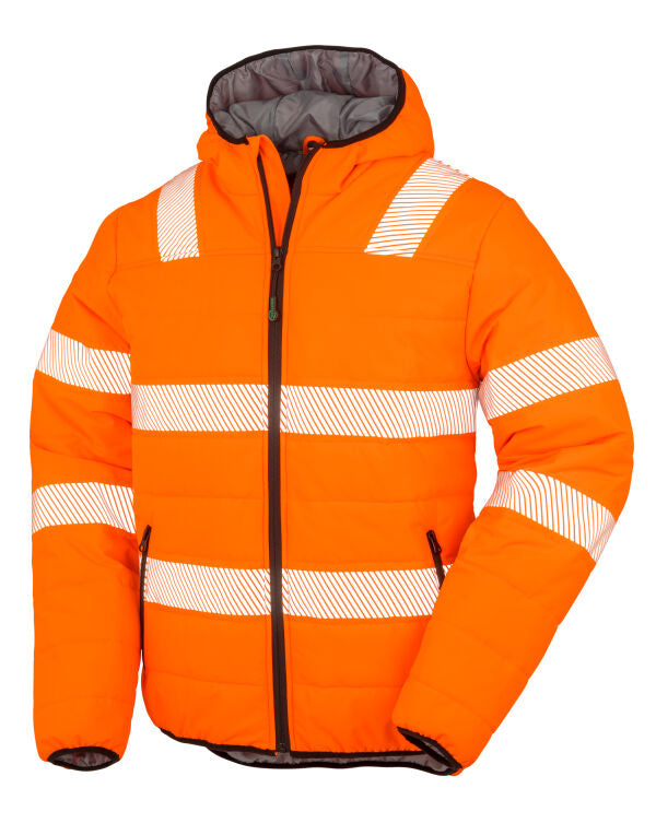 Result Recycled Unisex Ripstop Padded Safety Jacket | Hi Vis Options | 3 Colours | S-4XL - Winter Jacket - Logo Free Clothing