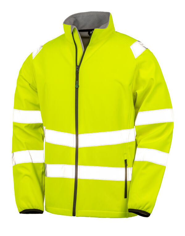 Result Recycled Safety Softshell Jacket | Unisex | Reflective | Hi Vis | 2 Colours | S-4XL - Summer Jacket - Logo Free Clothing