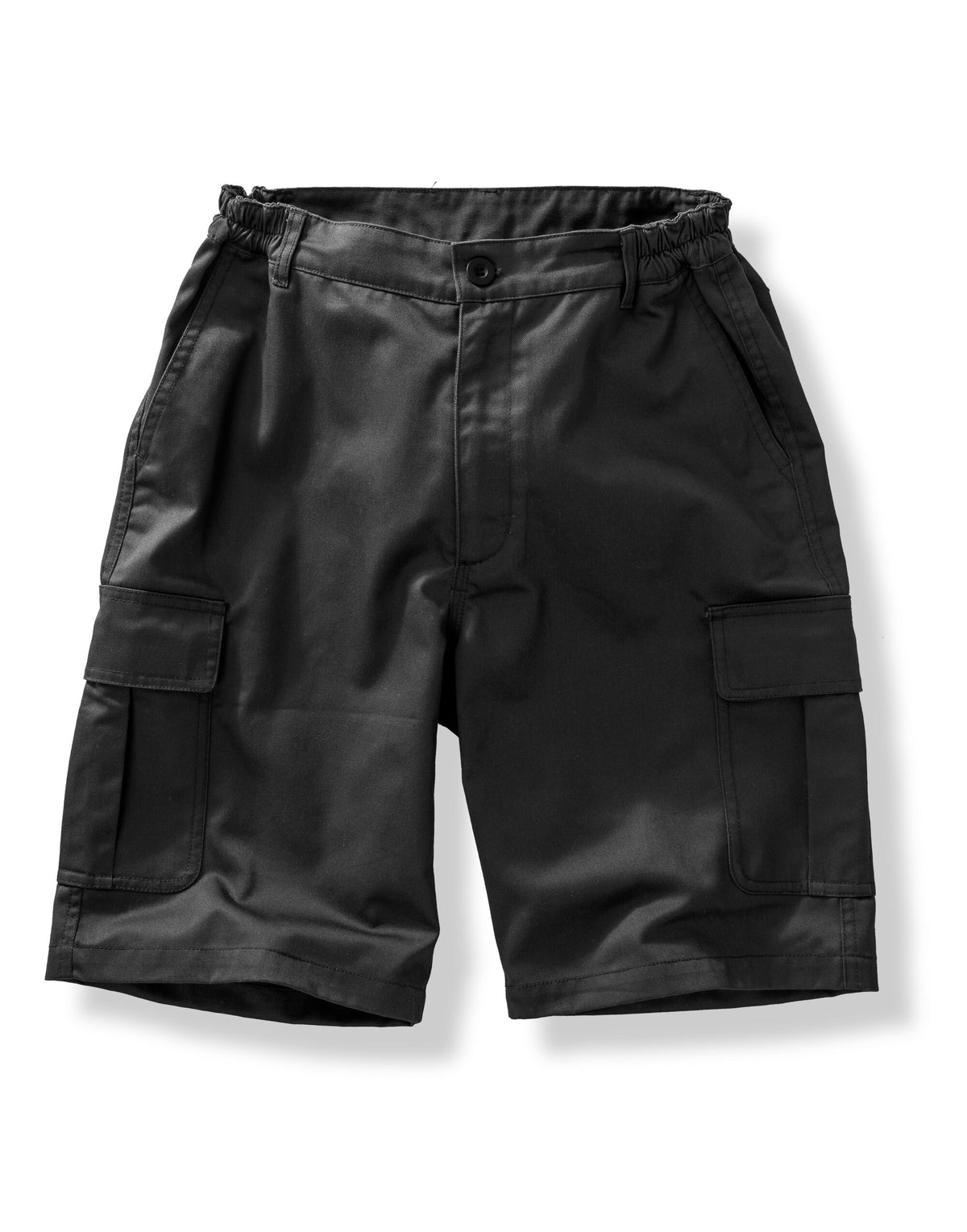 Result Recycled Utility Shorts in Black, front view