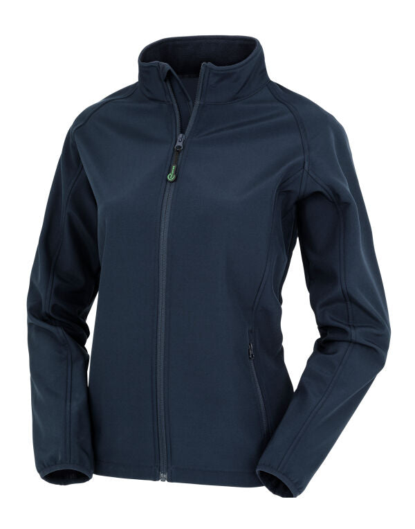 Result Recycled Ladies Softshell Jacket in Navy, front view