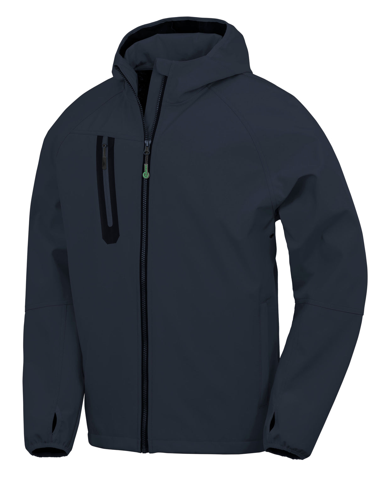 Result Recycled 3-Layer Hooded Softshell Jacket in Navy, front view