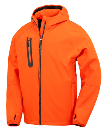 Result Recycled 3-Layer Hooded Softshell Jacket in Orange and Navy