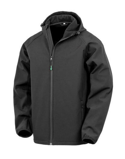 Result Recycled Mens 3-Layer Hooded Softshell Jacket | Waterproof | Black | S-4XL - Summer Jacket - Logo Free Clothing