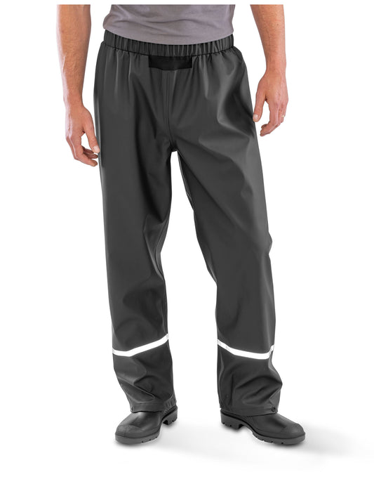 Model wearing the Result Prism Waterproof Trouser in Black, front view