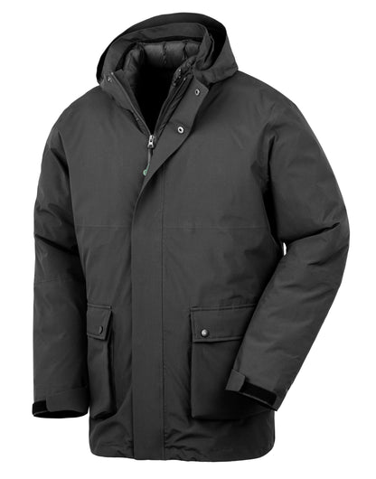 Result Recycled 3-In-1 Padded Jacket in Black, front view