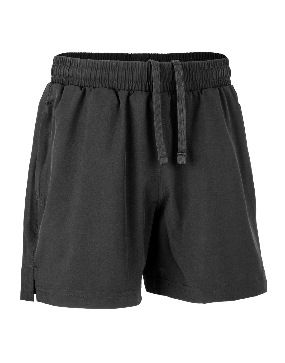 Spiro Recycled Junior Shorts in Black, front view