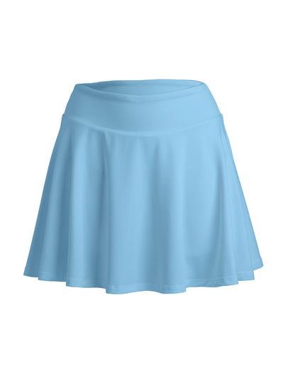 Spiro Recycled Ladies Fitness Skort in Dusky Blue, front view