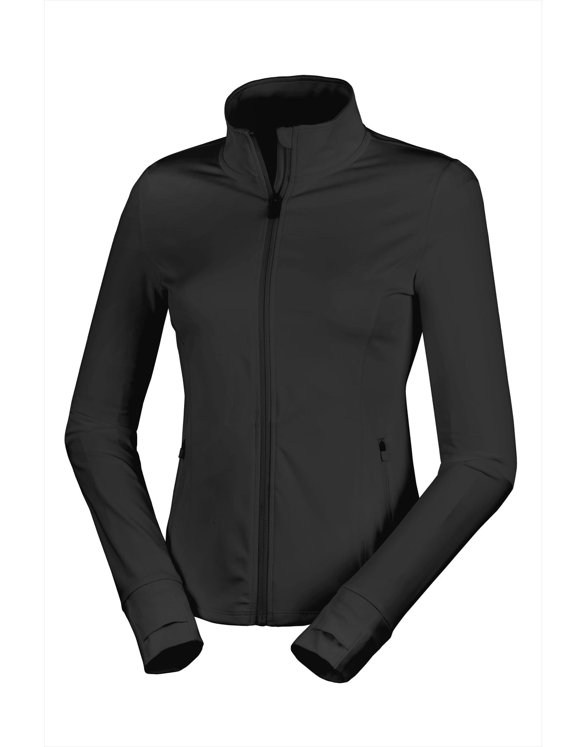 Spiro Recycled Ladies Fitness Jacket in Black, front view